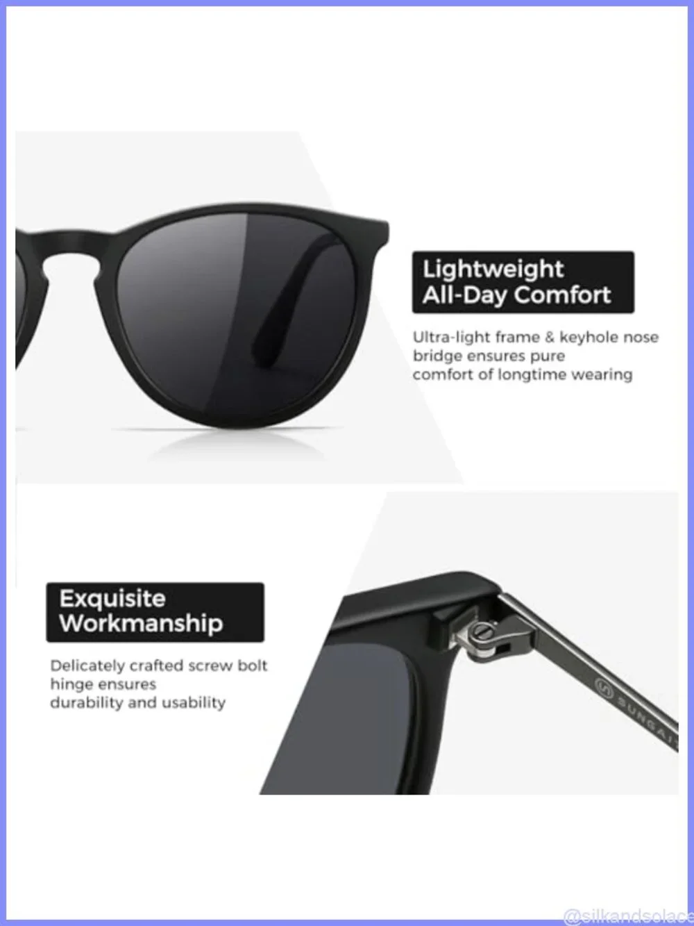 SUNGAIT Premium Vintage Round Polarized Sunglasses Retro Style UV400